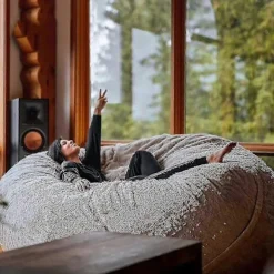 NICEGOU Sittsäckar>(135 x 65cm-safir) Lazy Soffa Sittsäck Konstgjord Päls Sittsäck (endast sittsäckar)