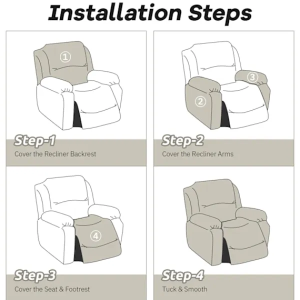 Fåtöljer>All-inclusive elastisk recliner soffaöverdrag enfärgad polarfleece soffa kudde överdrag för alla årstider Recliner överdrag