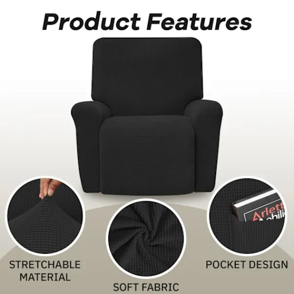 Fåtöljer>All-inclusive elastisk recliner soffaöverdrag enfärgad polarfleece soffa kudde överdrag för alla årstider Recliner överdrag