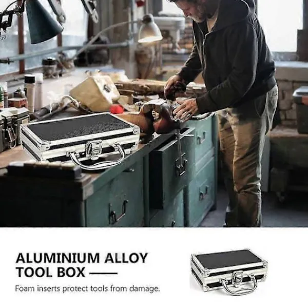 Kistor & Koffertar>Aluminiumlåda Tillbehör Förvaringslåda Praktisk Aluminiumväska Bärbar Handtag Liten Till