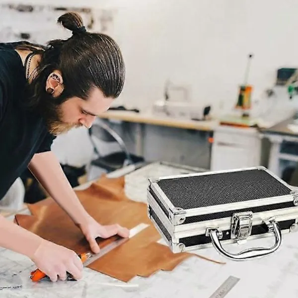 Kistor & Koffertar>Aluminiumlåda Tillbehör Förvaringslåda Praktiskt Aluminiumfodral Bärbart Handtag Liten För