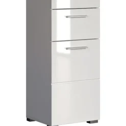 TRENDTEAM Byråer>AMANDA badrumsbasenhet - 1 dörr + 1 låda - Blank vit - L37 x D31 x H79 cm