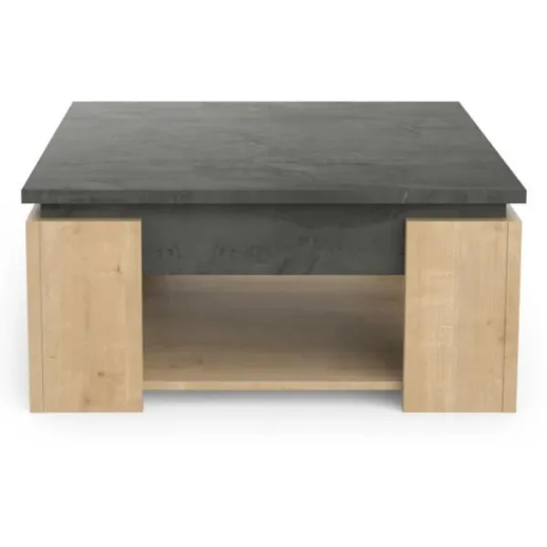 DEMEYERE Soffbord>AUSTIN fyrkantigt soffbord - Hamilton och Sidewalk ekdekor - L 80 x D 80 x H 37,2 cm -