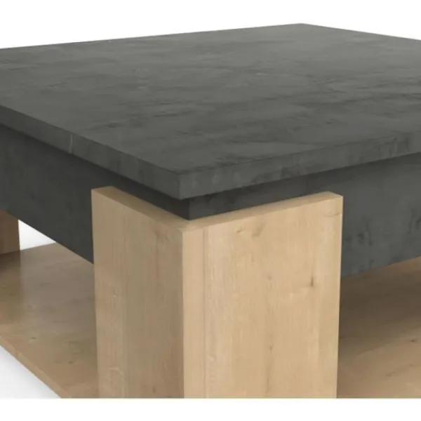 DEMEYERE Soffbord>AUSTIN fyrkantigt soffbord - Hamilton och Sidewalk ekdekor - L 80 x D 80 x H 37,2 cm -