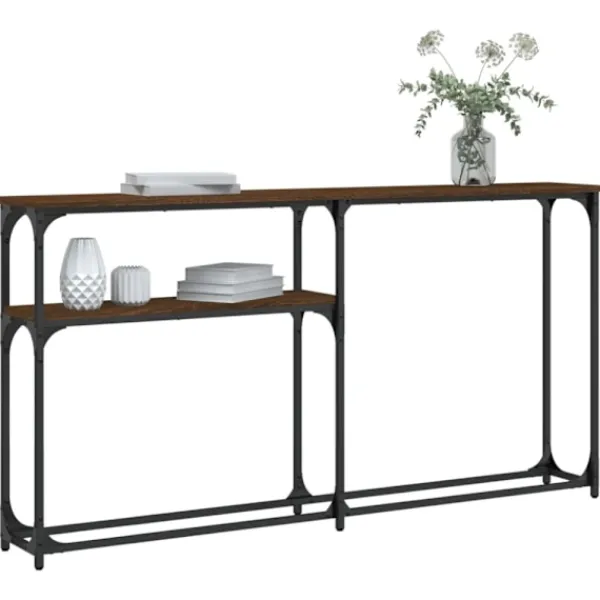 vidaXL Småbord>Avlastningsbord brun ek 145x22,5x75 cm konstruerat trä