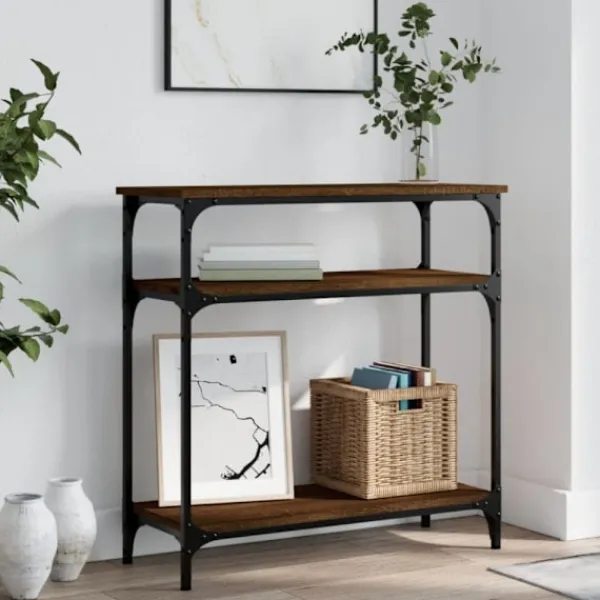 vidaXL Hyllor>Avlastningsbord brun ek 75x29x75 cm konstruerat trä