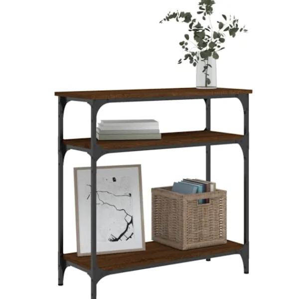 vidaXL Hyllor>Avlastningsbord brun ek 75x29x75 cm konstruerat trä