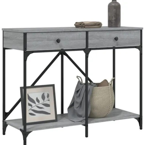 vidaXL Småbord>Avlastningsbord grå sonoma 100x39x78,5 cm konstruerat trä