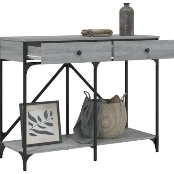 vidaXL Småbord>Avlastningsbord grå sonoma 100x39x78,5 cm konstruerat trä