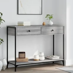 vidaXL Småbord>Avlastningsbord grå sonoma 100x34,5x75 cm konstruerat trä