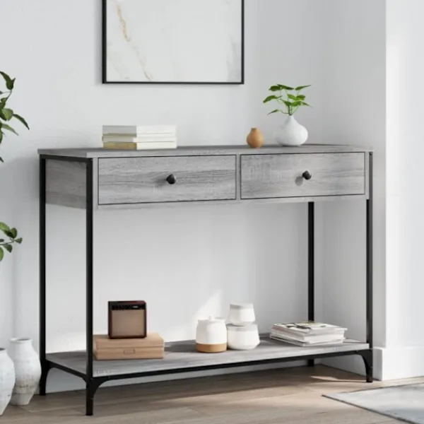 vidaXL Småbord>Avlastningsbord grå sonoma 100x34,5x75 cm konstruerat trä