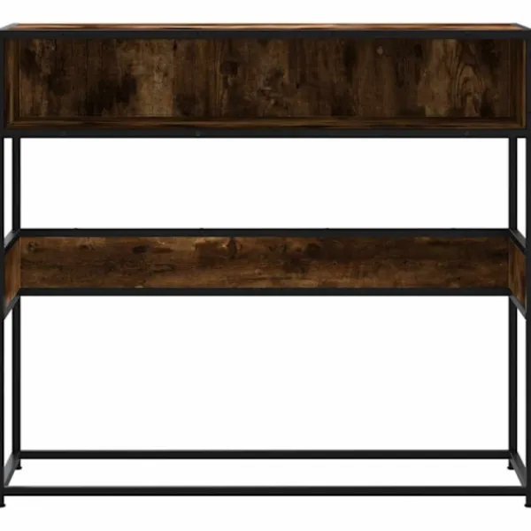 vidaXL Småbord>Avlastningsbord rökfärgad ek 90x35x80 cm konstruerat trä