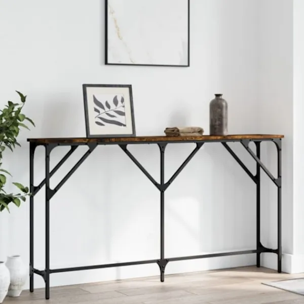 vidaXL Småbord>Avlastningsbord rökfärgad ek 140x23x75 cm konstruerat trä