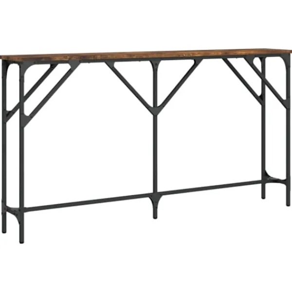 vidaXL Småbord>Avlastningsbord rökfärgad ek 140x23x75 cm konstruerat trä