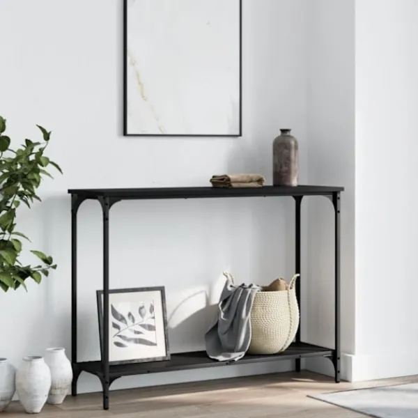 vidaXL Småbord>Avlastningsbord svart 101x30,5x75 cm konstruerat trä