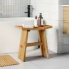 vidaXL Pallar>Badrumspall Brun 50 x 29,5 x 50,5 cm Massivt teakträ