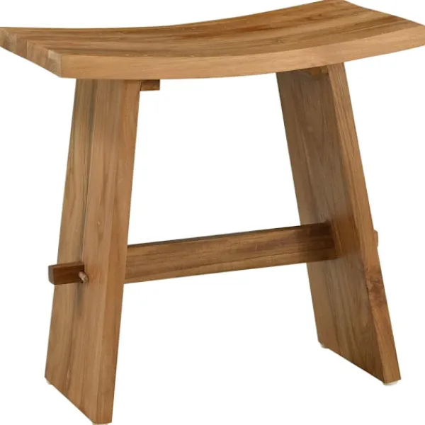 vidaXL Pallar>Badrumspall Brun 50 x 29,5 x 50,5 cm Massivt teakträ