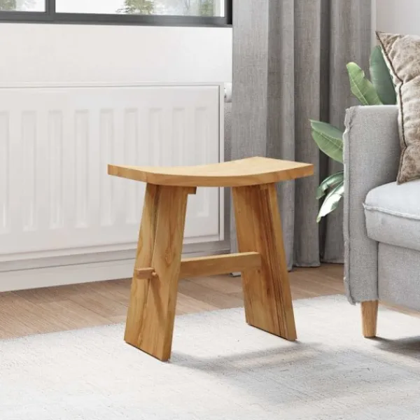 vidaXL Pallar>Badrumspall Brun 50 x 29,5 x 50,5 cm Massivt teakträ