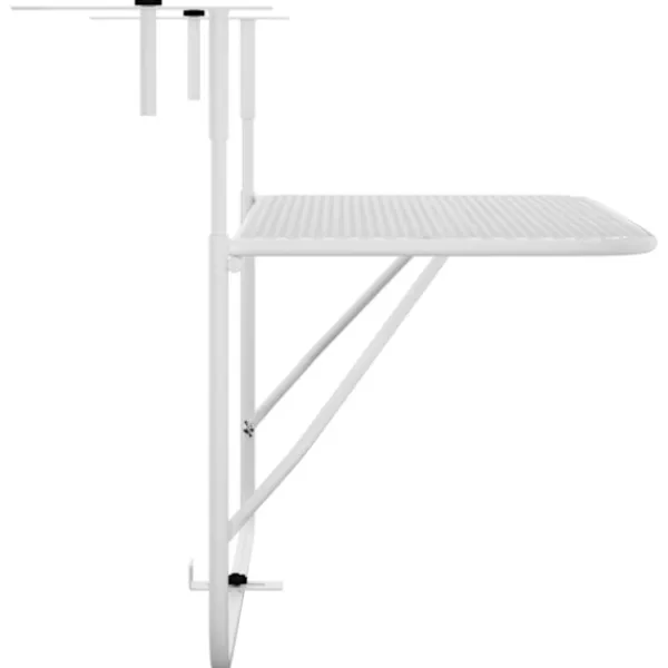 vidaXL Balkongmöbler>Balkongbord vit 60x40 cm stål