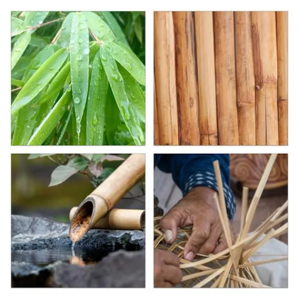 Northix Småbord>Bambu soffarmsbricka med halkfria kuddar