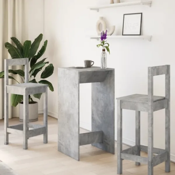 vidaXL Matbord>Barbord betonggrå 51x50x103,5 cm konstruerat trä