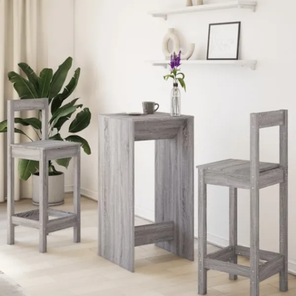 vidaXL Matbord>Barbord grå sonoma-ek 51x50x103,5 cm konstruerat trä