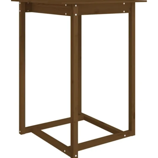 vidaXL Balkongmöbler>Barbord honungsbrun 80x80x110 cm massivt furuträ