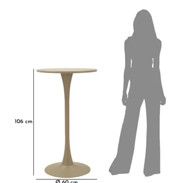 B2X Balkongmöbler>Barbord, krämfärgad, Ø 60 x 106 cm, modern design