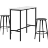 Northio Matgrupper>Barbord Med Barstolsset, 3-Delat Barbordsset, Matbord Med 2 Barstolar, Matgrupp, Barbord, Köksbord, Stål, Vit, Svart