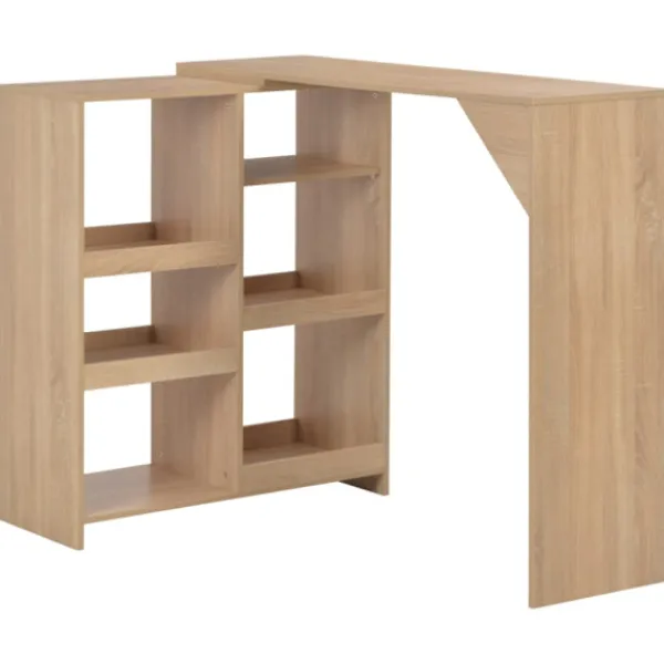 vidaXL Matbord>Barbord med flyttbar hylla ek 138x39x110 cm