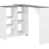 vidaXL Köksö>Barbord med flyttbar hylla vit 138x39x110 cm