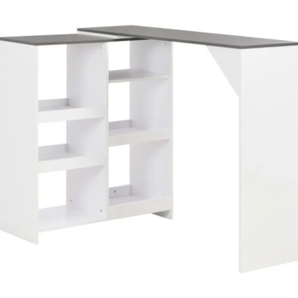 vidaXL Köksö>Barbord med flyttbar hylla vit 138x39x110 cm