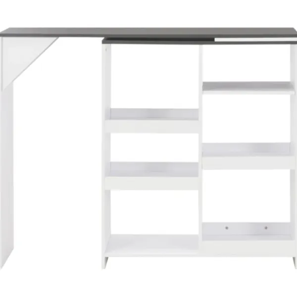 vidaXL Köksö>Barbord med flyttbar hylla vit 138x39x110 cm