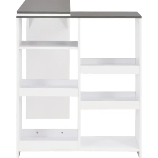 vidaXL Köksö>Barbord med flyttbar hylla vit 138x39x110 cm