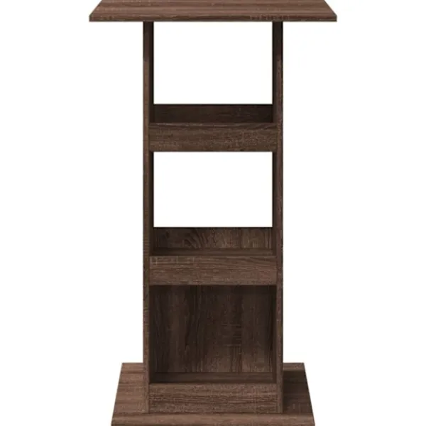 vidaXL Småbord>Barbord med förvaring brun ek 60x60x102 cm konstruerat trä