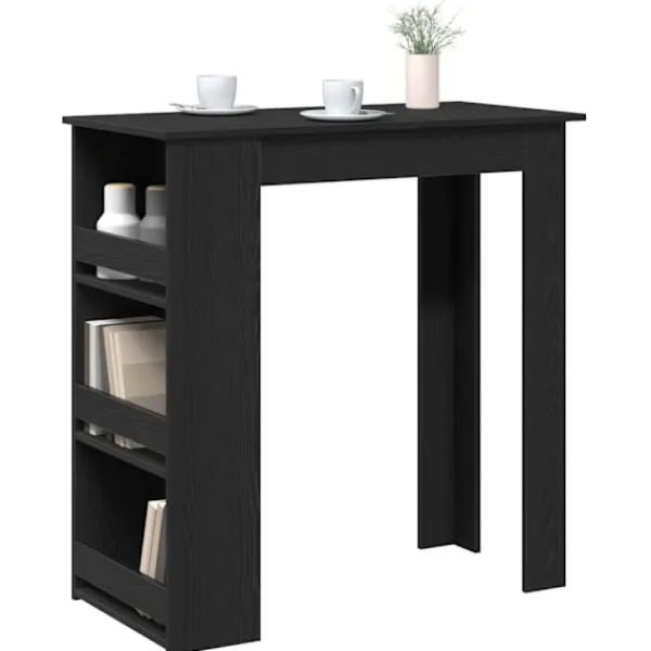 vidaXL Matgrupper>Barbord med förvaringshylla svart ek 102x50x103,5 cm
