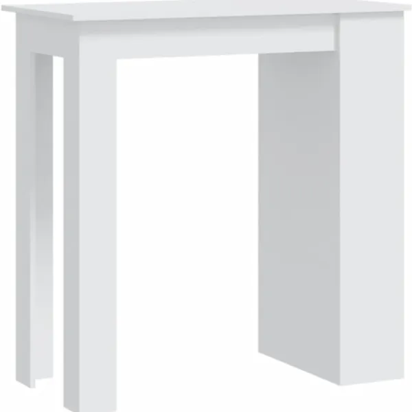 vidaXL Matbord>Barbord med förvaringshyllor vit 102x50x103,5cm konstruerat trä