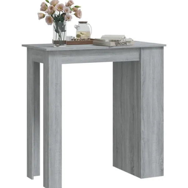 vidaXL Matgrupper>Barbord med förvaringshyllor grå 102x50x103,5cm konstruerat trä