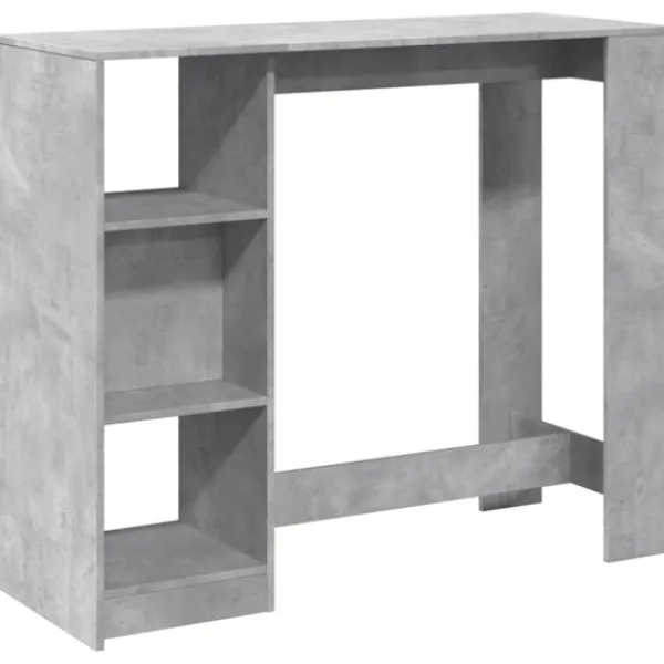 vidaXL Balkongmöbler>Barbord med hylla betonggrå 124x46x103,5 cm konstruerat trä