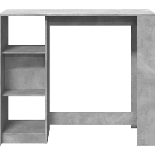 vidaXL Balkongmöbler>Barbord med hylla betonggrå 124x46x103,5 cm konstruerat trä