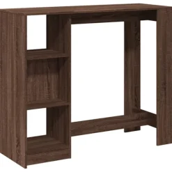 vidaXL Matbord>Barbord med hylla brun ek 124x46x103,5 cm konstruerat trä