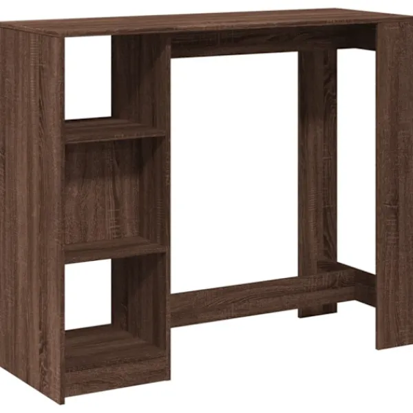 vidaXL Matbord>Barbord med hylla brun ek 124x46x103,5 cm konstruerat trä