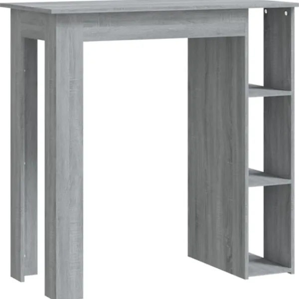 vidaXL Småbord>Barbord med hylla grå 102x50x103,5 cm konstruerat trä