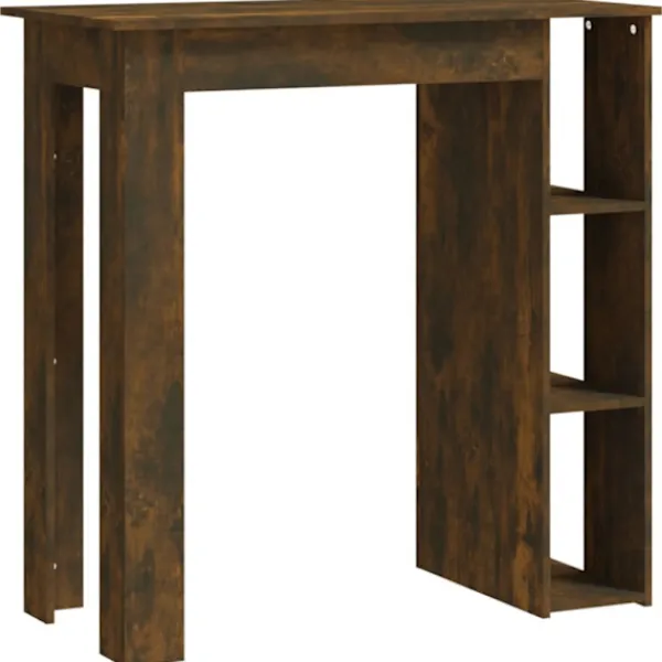 vidaXL Matbord>Barbord med hylla rökig ek 102x50x103,5 cm konstruerat trä