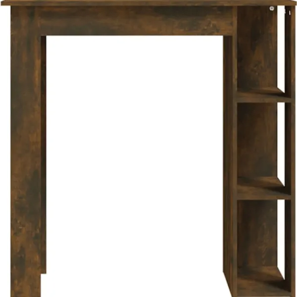 vidaXL Matbord>Barbord med hylla rökig ek 102x50x103,5 cm konstruerat trä