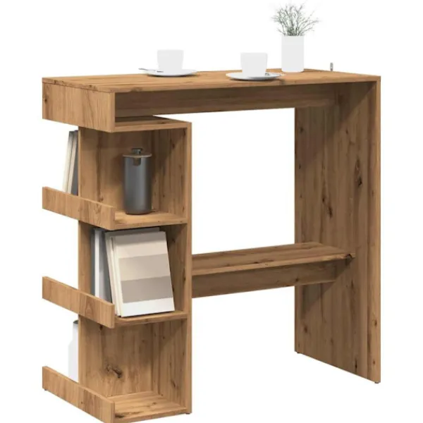 vidaXL Matbord>Barbord med hyllor artisan ek 100x48x101,5 cm