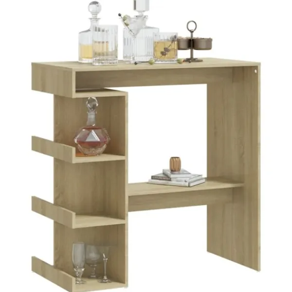 vidaXL Matgrupper>Barbord med hyllor sonoma-ek 100x50x101,5 cm konstruerat trä