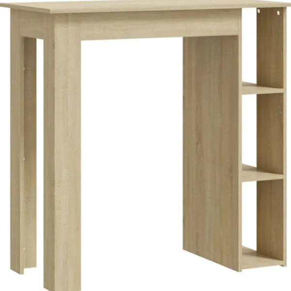vidaXL Småbord>Barbord med hyllor sonoma-ek 102x50x103,5 cm konstruerat trä