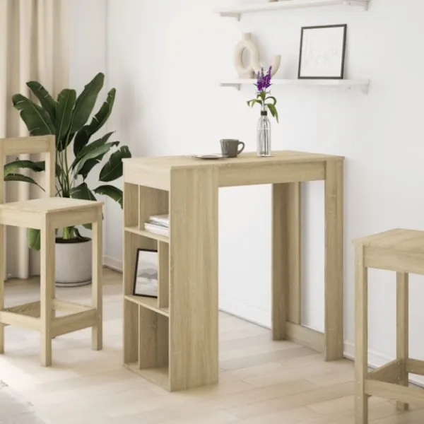 vidaXL Matbord>Barbord med ställ sonoma-ek 102x50x103,5 cm konstruerat trä