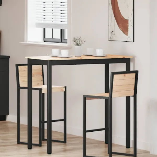 vidaXL Matgrupper>Barbord Naturfärg 110 x 55 x 105 cm Massiv furu